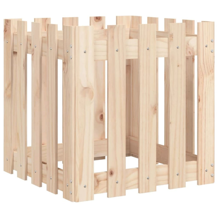 Garden Planter with Fence Design 50x50x50 Cm Solid Wood