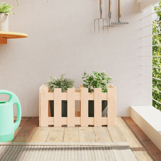 Garden Planter with Fence Design 60x30x30 Cm Solid Wood