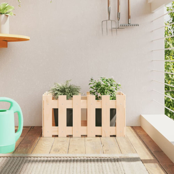 Garden Planter with Fence Design 60x30x30 Cm Solid Wood