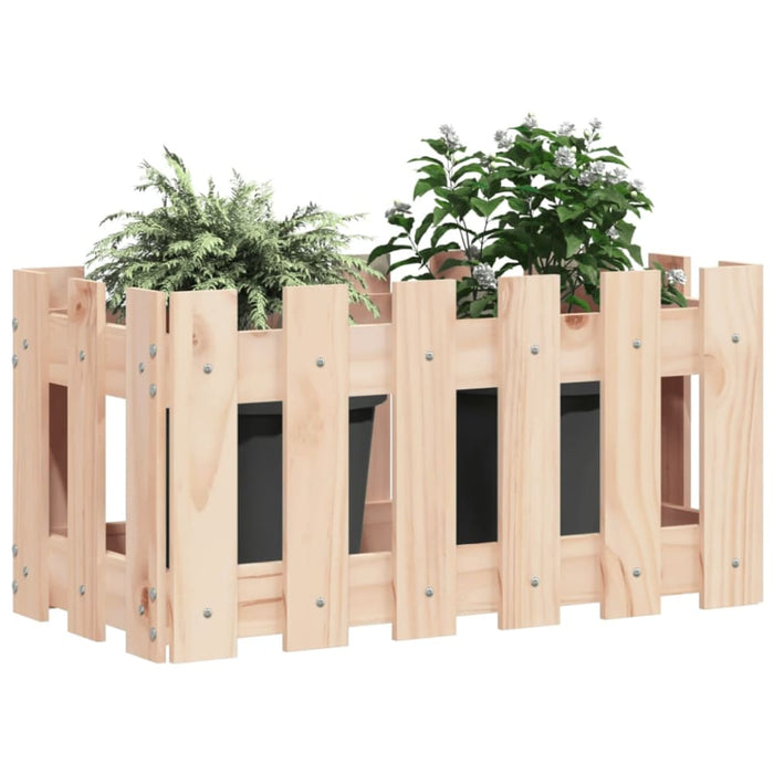 Garden Planter with Fence Design 60x30x30 Cm Solid Wood
