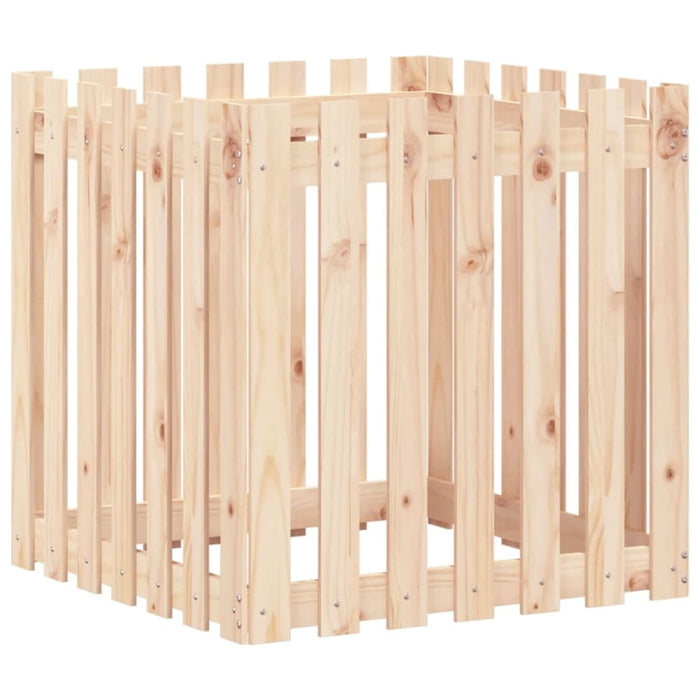 Garden Planter with Fence Design 70x70x70 Cm Solid Wood