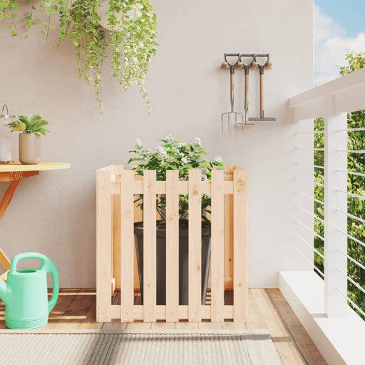Garden Planter with Fence Design 70x70x70 Cm Solid Wood