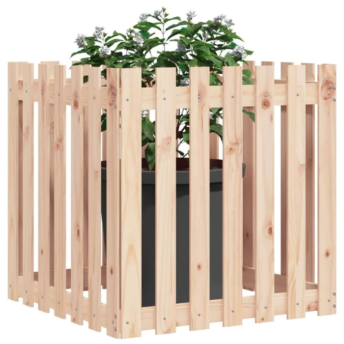 Garden Planter with Fence Design 70x70x70 Cm Solid Wood