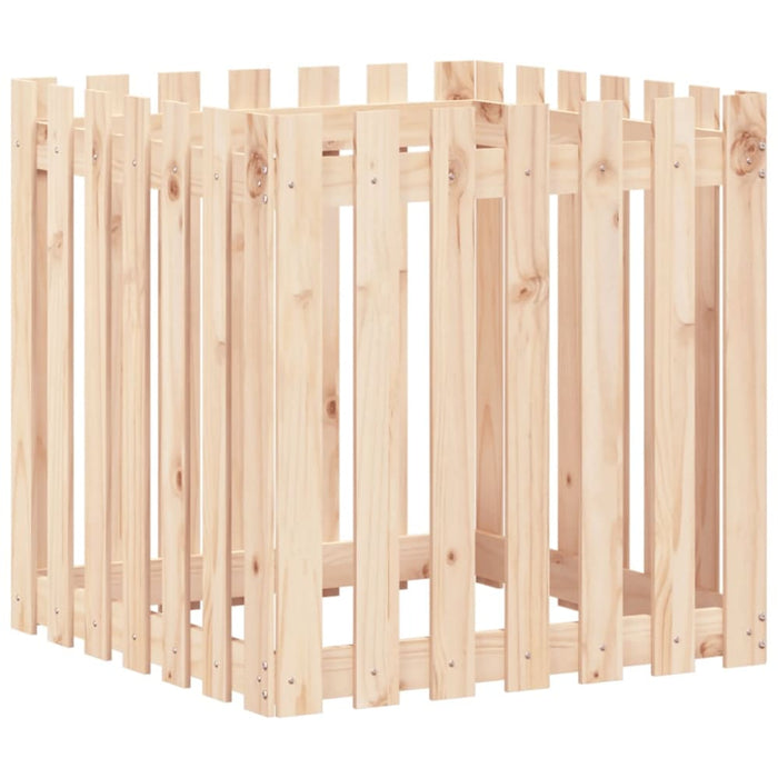 Garden Planter with Fence Design 70x70x70 Cm Solid Wood