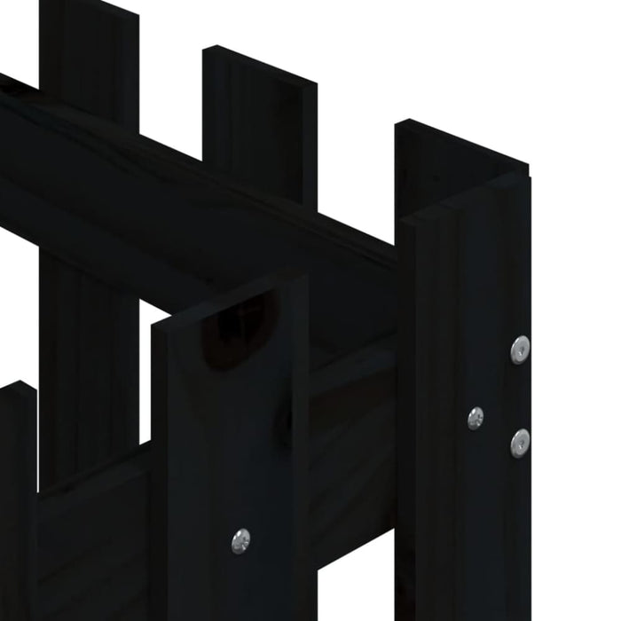 Garden Planter with Fence Design Black 60x60x60 Cm Solid