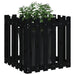 Garden Planter with Fence Design Black 60x60x60 Cm Solid