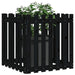 Garden Planter with Fence Design Black 70x70x70 Cm Solid