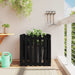 Garden Planter with Fence Design Black 70x70x70 Cm Solid