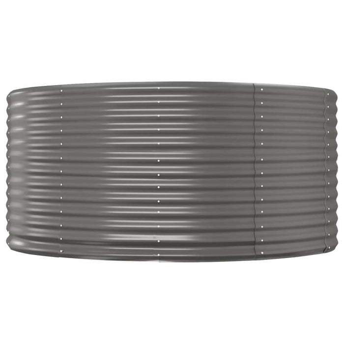 Garden Planter Grey 140x140x68 Cm Powder-coated Steel Tokbnk