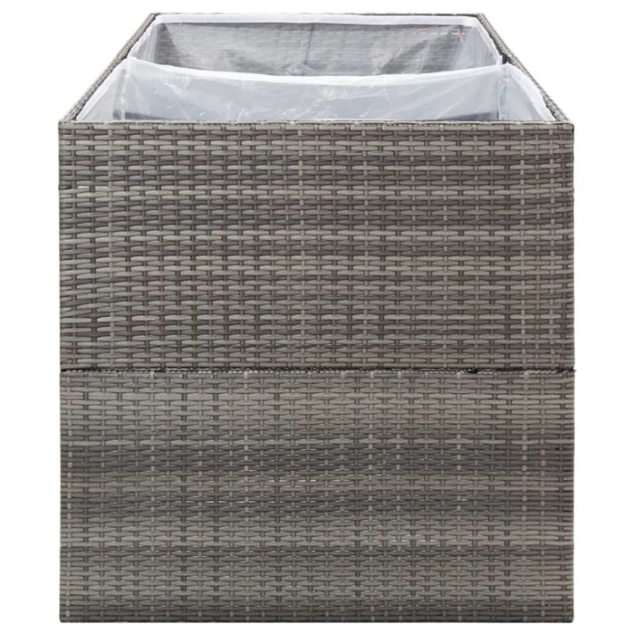 Garden Planter Grey 157x80x80 Cm Poly Rattan Tokoin
