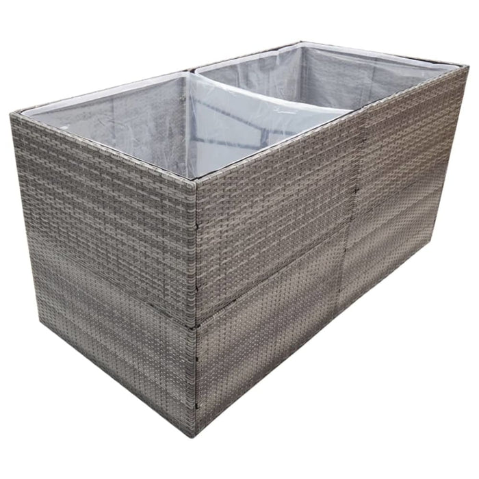 Garden Planter Grey 157x80x80 Cm Poly Rattan Tokoin