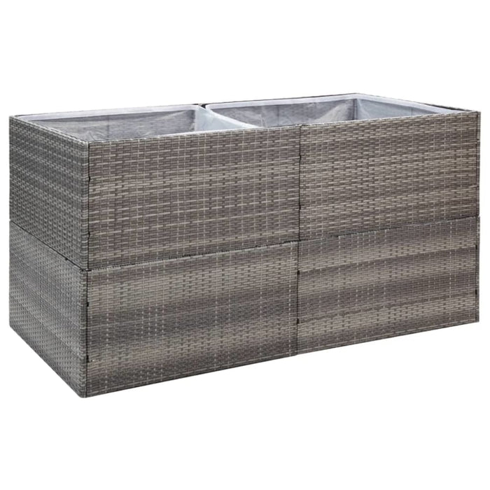 Garden Planter Grey 157x80x80 Cm Poly Rattan Tokoin