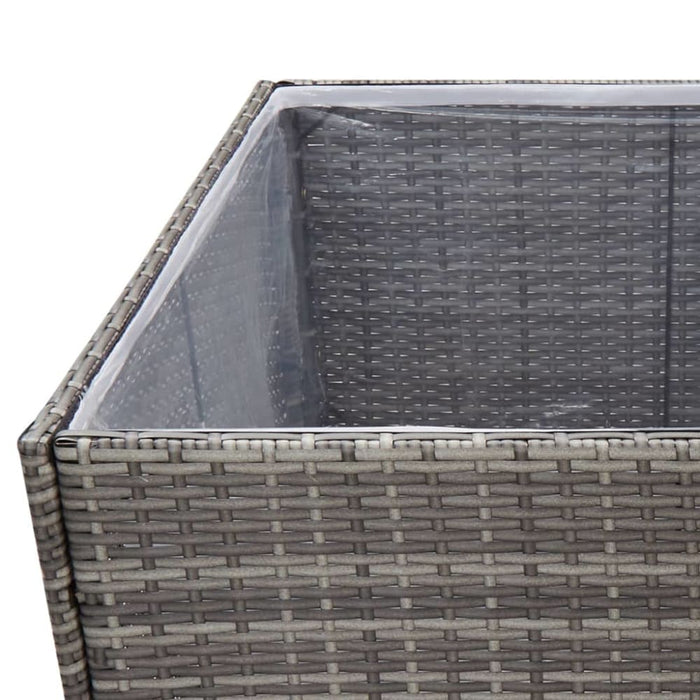 Garden Planter Grey 157x80x80 Cm Poly Rattan Tokoin