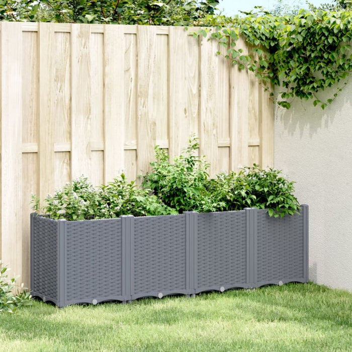 Garden Planter Grey 160x40x53 Cm Pp Tlinpl