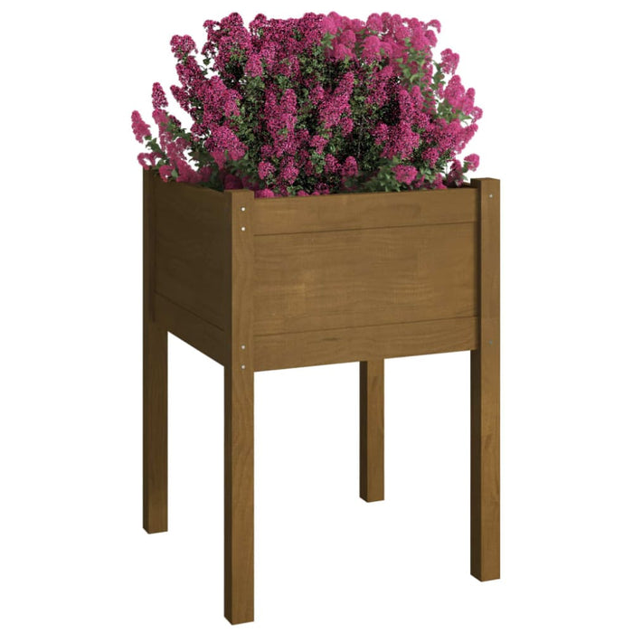 Garden Planter Honey Brown 50x50x70 Cm Solid Pinewood Nobnbp