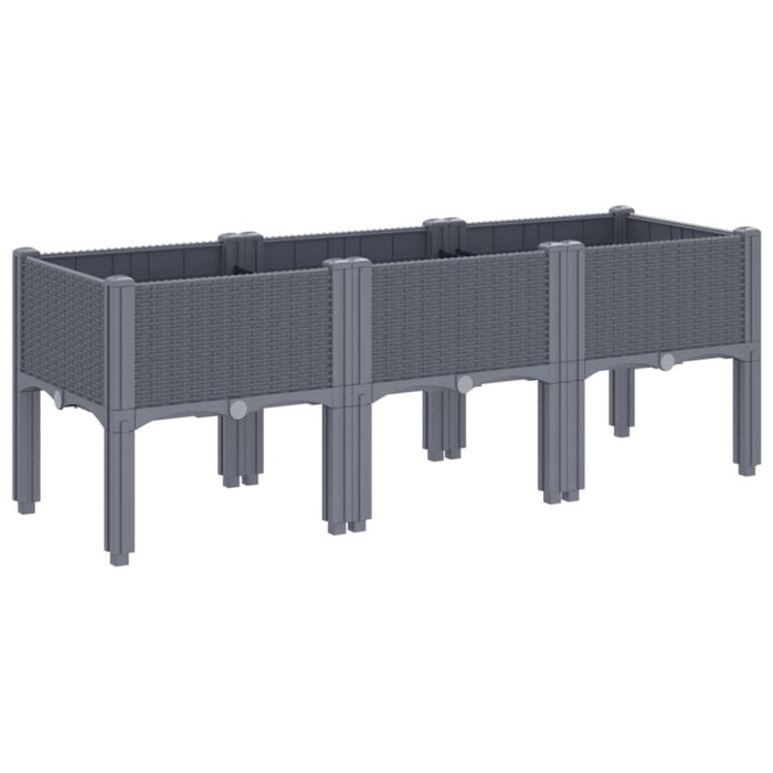 Garden Planter with Legs Grey 120x40x42 Cm Pp Tlinkl