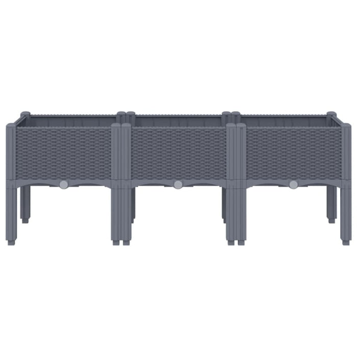 Garden Planter with Legs Grey 120x40x42 Cm Pp Tlinkl