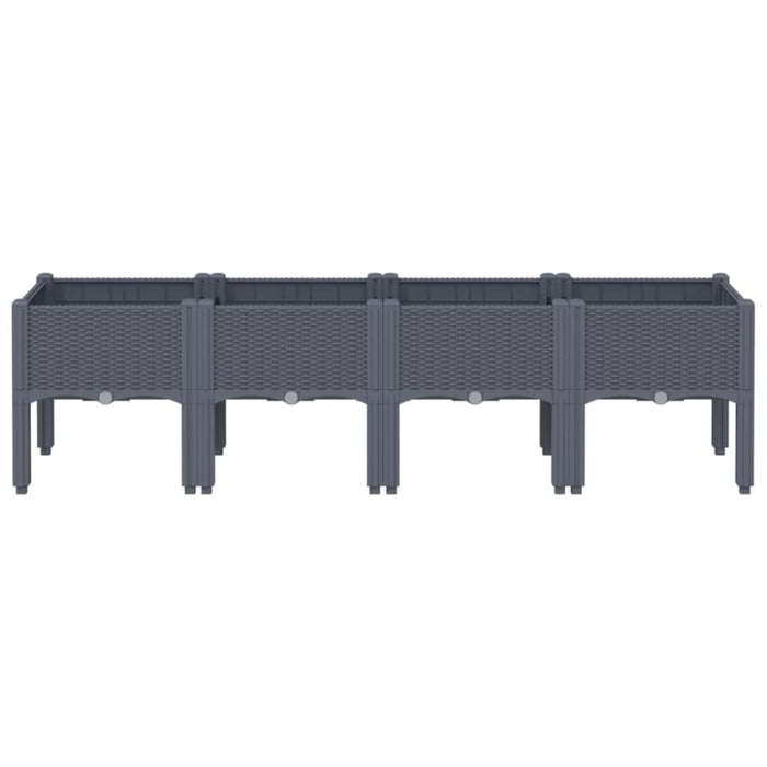 Garden Planter with Legs Grey 160x40x42 Cm Pp Tlikbo