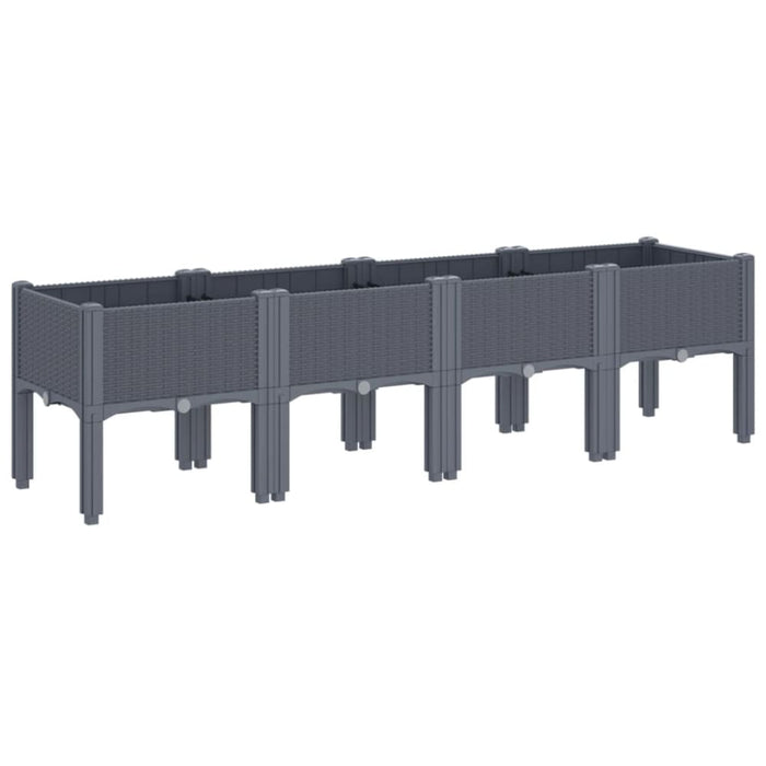 Garden Planter with Legs Grey 160x40x42 Cm Pp Tlikbo