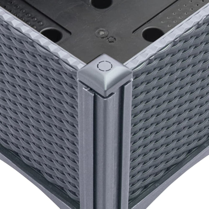 Garden Planter with Legs Grey 160x40x42 Cm Pp Tlikbo