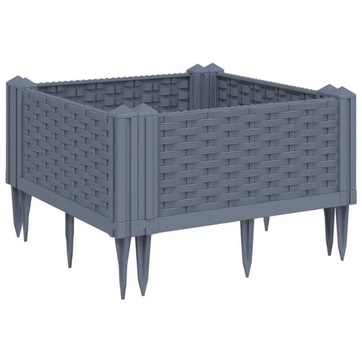 Garden Planter with Pegs Grey 42.5x42.5x28.5 Cm Pp Tlnbba