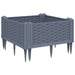Garden Planter with Pegs Grey 42.5x42.5x28.5 Cm Pp Tlnbba