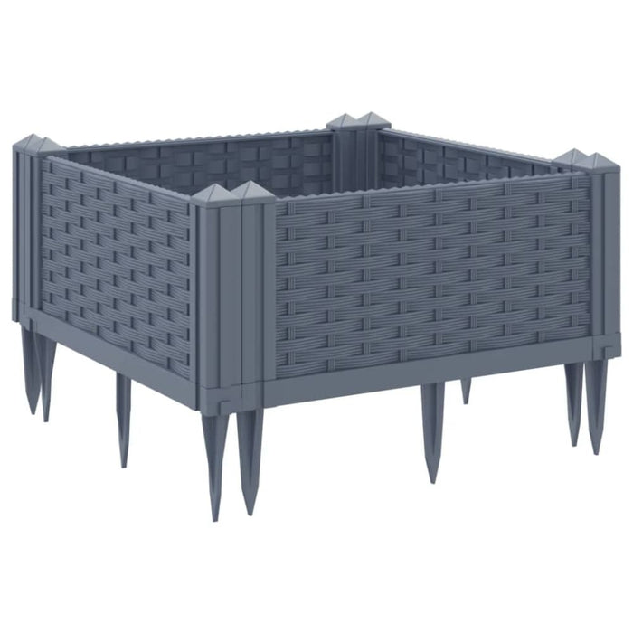 Garden Planter with Pegs Grey 42.5x42.5x28.5 Cm Pp Tlnbba
