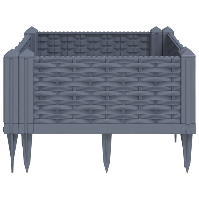 Garden Planter with Pegs Grey 42.5x42.5x28.5 Cm Pp Tlnbba