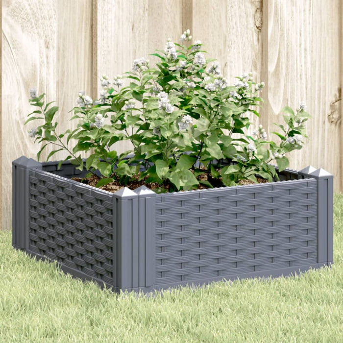 Garden Planter with Pegs Grey 42.5x42.5x28.5 Cm Pp Tlnbba
