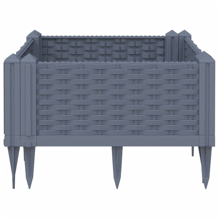 Garden Planter with Pegs Grey 42.5x42.5x28.5 Cm Pp Tlnbba