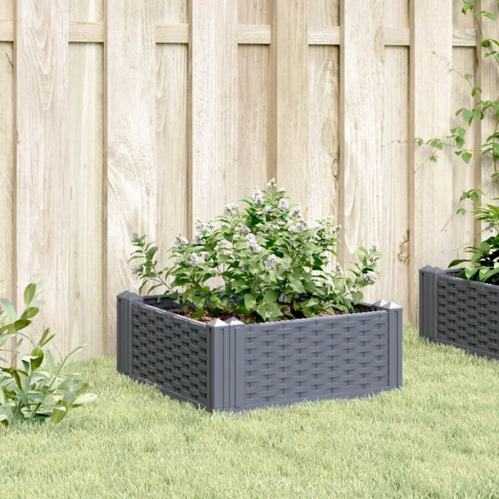 Garden Planter with Pegs Grey 42.5x42.5x28.5 Cm Pp Tlnbba
