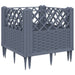 Garden Planter with Pegs Grey 43.5x43.5x43.5 Cm Pp Tlnbbk