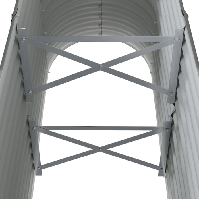 Garden Planter Powder-coated Steel 114x40x68 Cm Grey Tonnnk