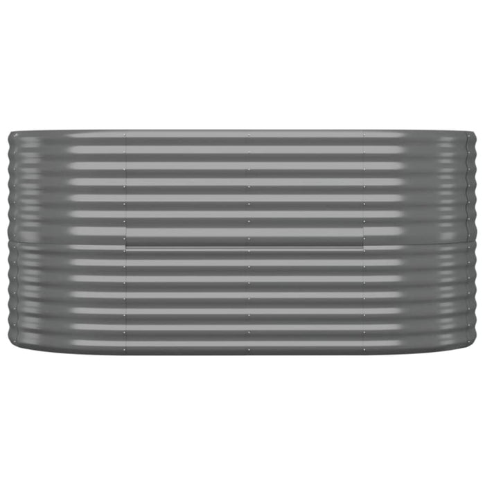 Garden Planter Powder-coated Steel 152x80x68 Cm Grey Tonkak