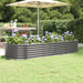 Garden Planter Powder-coated Steel 224x80x36 Cm Grey Tonkok