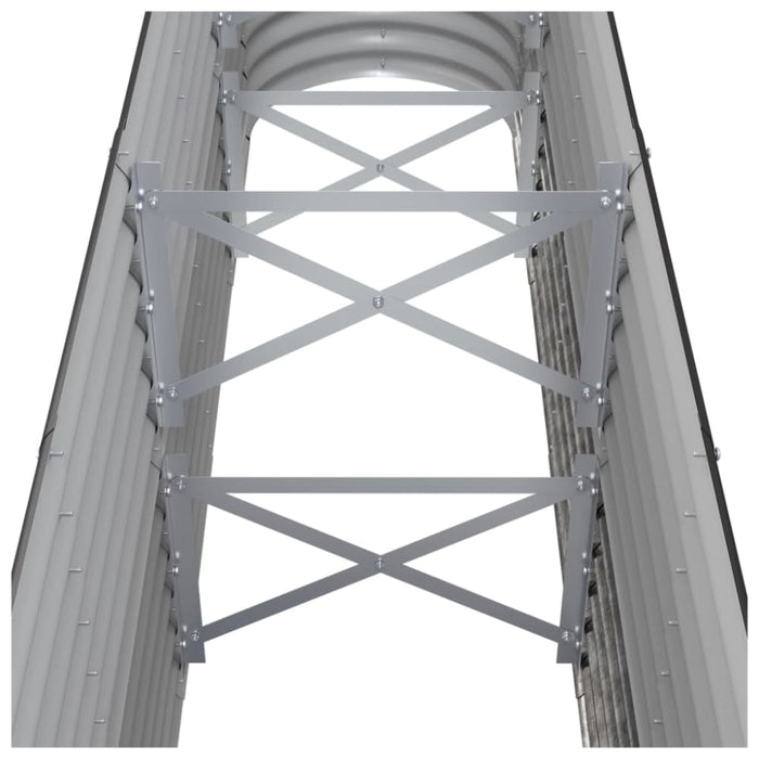 Garden Planter Powder-coated Steel 260x40x68 Cm Anthracite