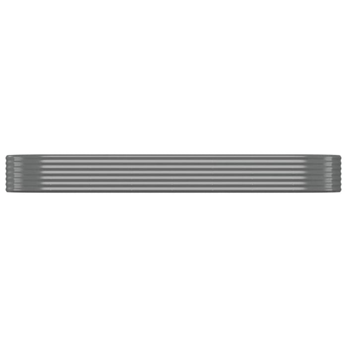 Garden Planter Powder-coated Steel 322x100x36 Cm Grey Tonkkk