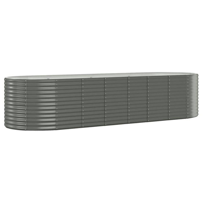 Garden Planter Powder-coated Steel 322x100x68 Cm Grey Tokblk