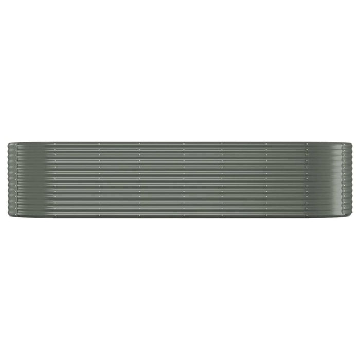 Garden Planter Powder-coated Steel 322x100x68 Cm Grey Tokblk
