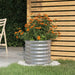 Garden Planter Powder-coated Steel 40x40x36 Cm Silver Tonnai