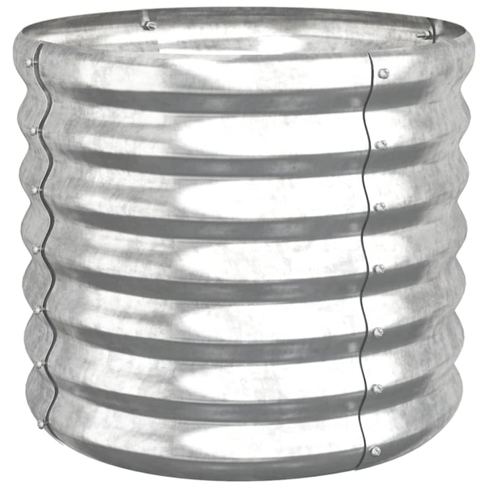 Garden Planter Powder-coated Steel 40x40x36 Cm Silver Tonnai