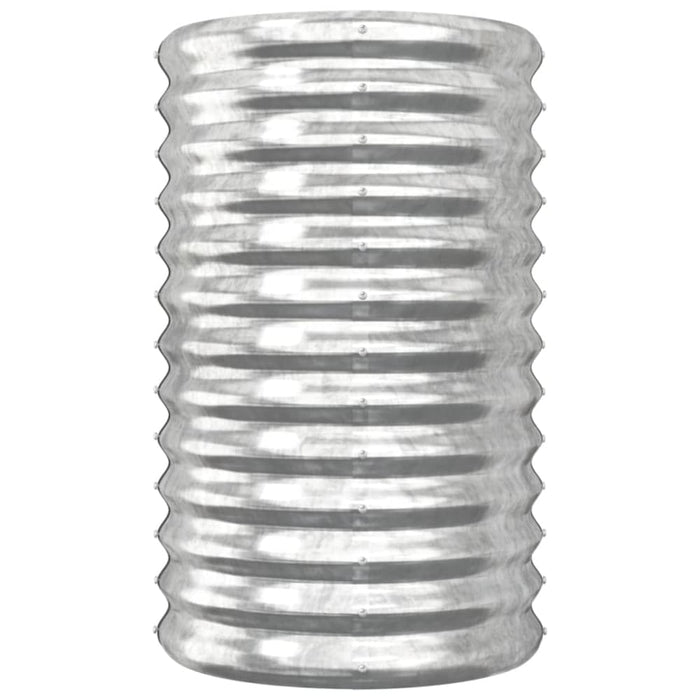 Garden Planter Powder-coated Steel 40x40x68 Cm Silver Tonnpx