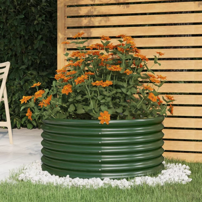 Garden Planter Powder-coated Steel 80x80x36 Cm Green Tonnpt