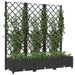 Garden Planter With Trellis Black 120x40x121.5 Cm Pp Tonxix