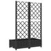 Garden Planter With Trellis Black 80x40x121.5 Cm Pp Tonxib