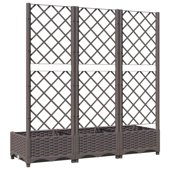 Garden Planter With Trellis Brown 120x40x121.5 Cm Pp Tonxlx