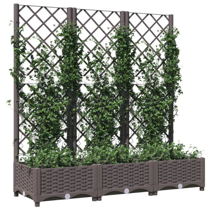 Garden Planter With Trellis Brown 120x40x121.5 Cm Pp Tonxlx