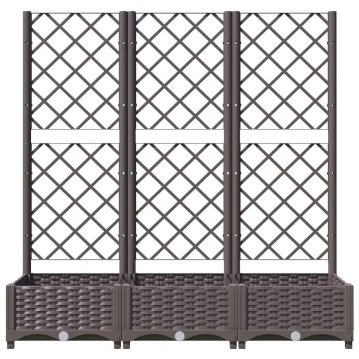 Garden Planter With Trellis Brown 120x40x121.5 Cm Pp Tonxlx