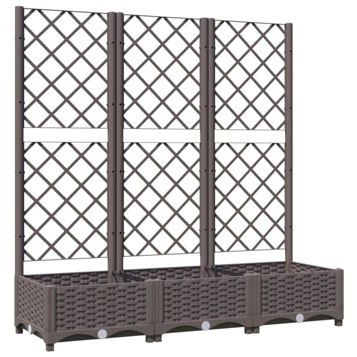 Garden Planter With Trellis Brown 120x40x121.5 Cm Pp Tonxlx
