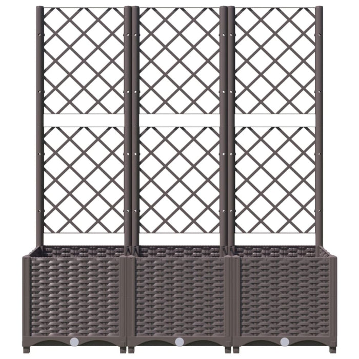 Garden Planter with Trellis Brown 120x40x136 Cm Pp Tonxlt